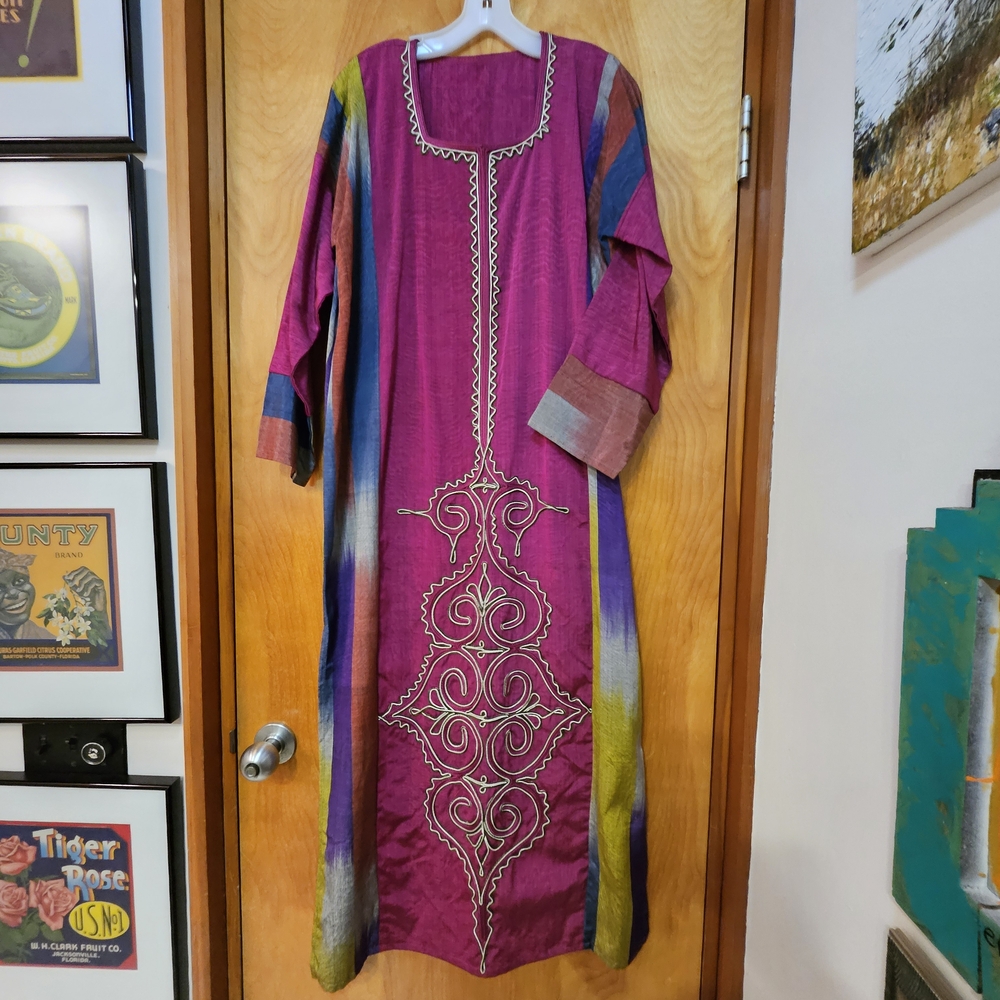 Elegant Multicolor Embroidered Caftan